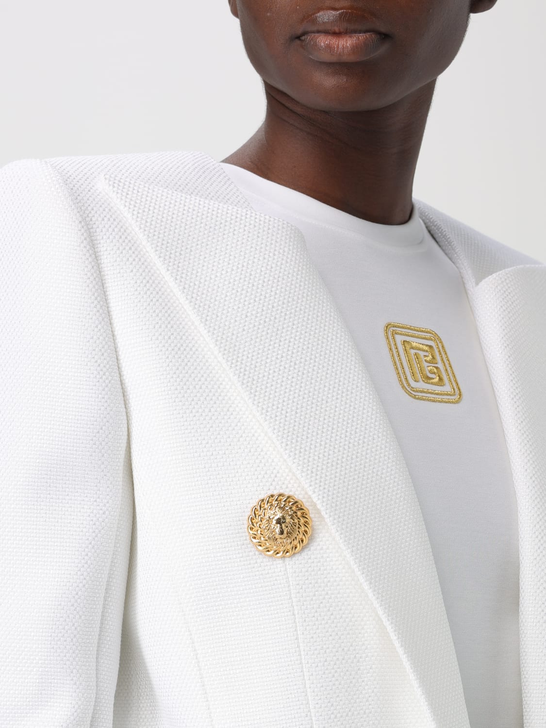 アウターその他 BALMAIN Woman Blazer White EF1SC225VF21 0FB BALMAIN：ジャケット レディース - ホワイト | GIGLIO.COM