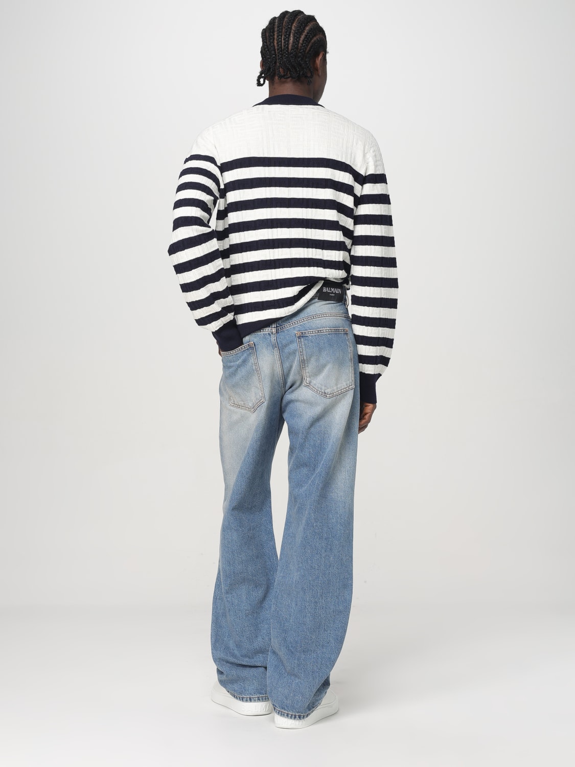 BALMAIN SWEATER: Balmain virgin wool striped sweater, Multicolor - Img 2