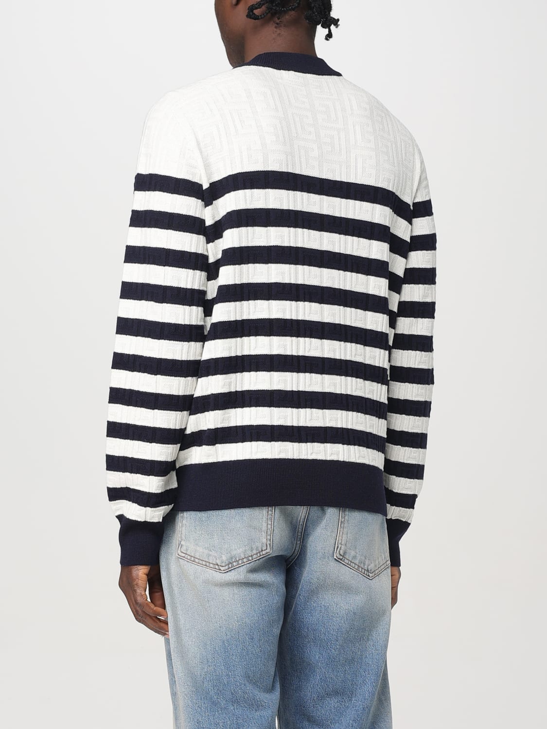 BALMAIN SWEATER: Balmain virgin wool striped sweater, Multicolor - Img 3