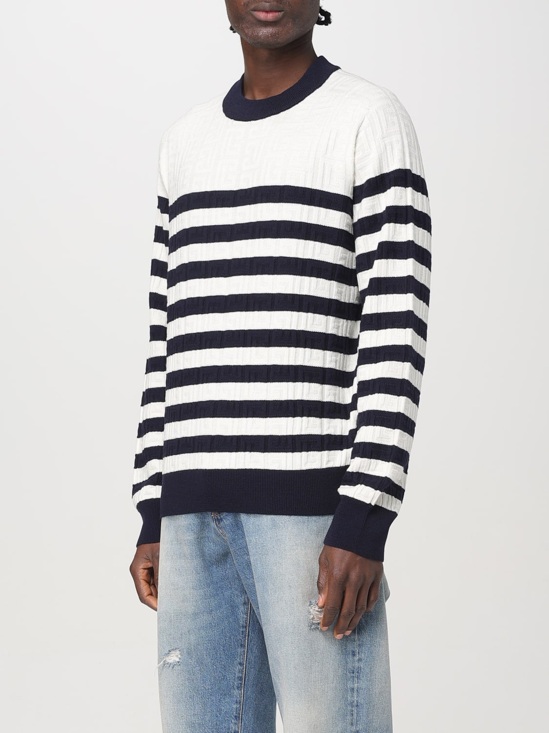 BALMAIN SWEATER: Balmain virgin wool striped sweater, Multicolor - Img 4