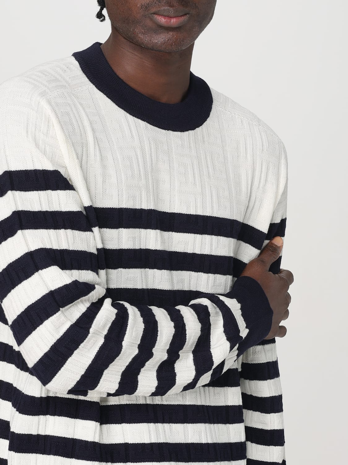 BALMAIN SWEATER: Balmain virgin wool striped sweater, Multicolor - Img 5