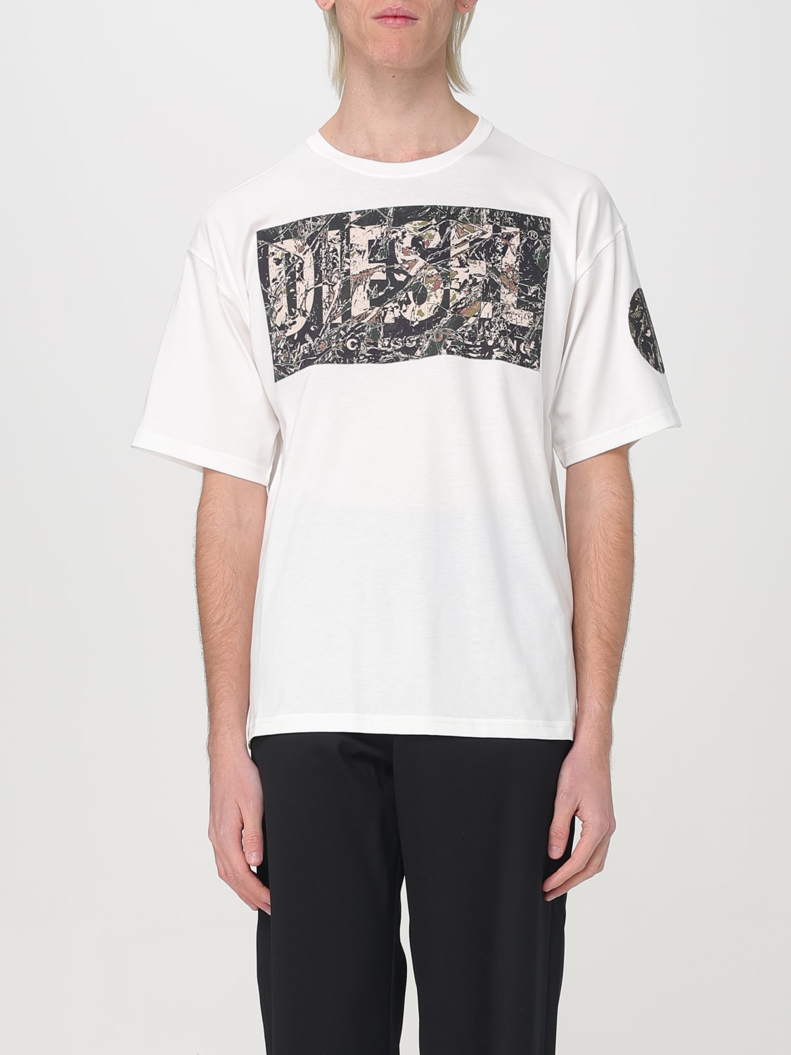 Tシャツ・カットソー DIESEL Men T-shirt White A176130AGRI 141 DIESEL: T-shirt men - White | Diesel t-shirt A176130AGRI