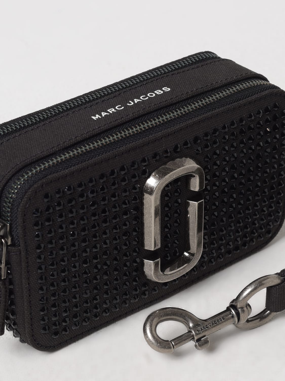 MARC JACOBS BORSA MINI: Borsa The Snapshot Marc Jacobs in canvas con strass all over , Nero - Img 3