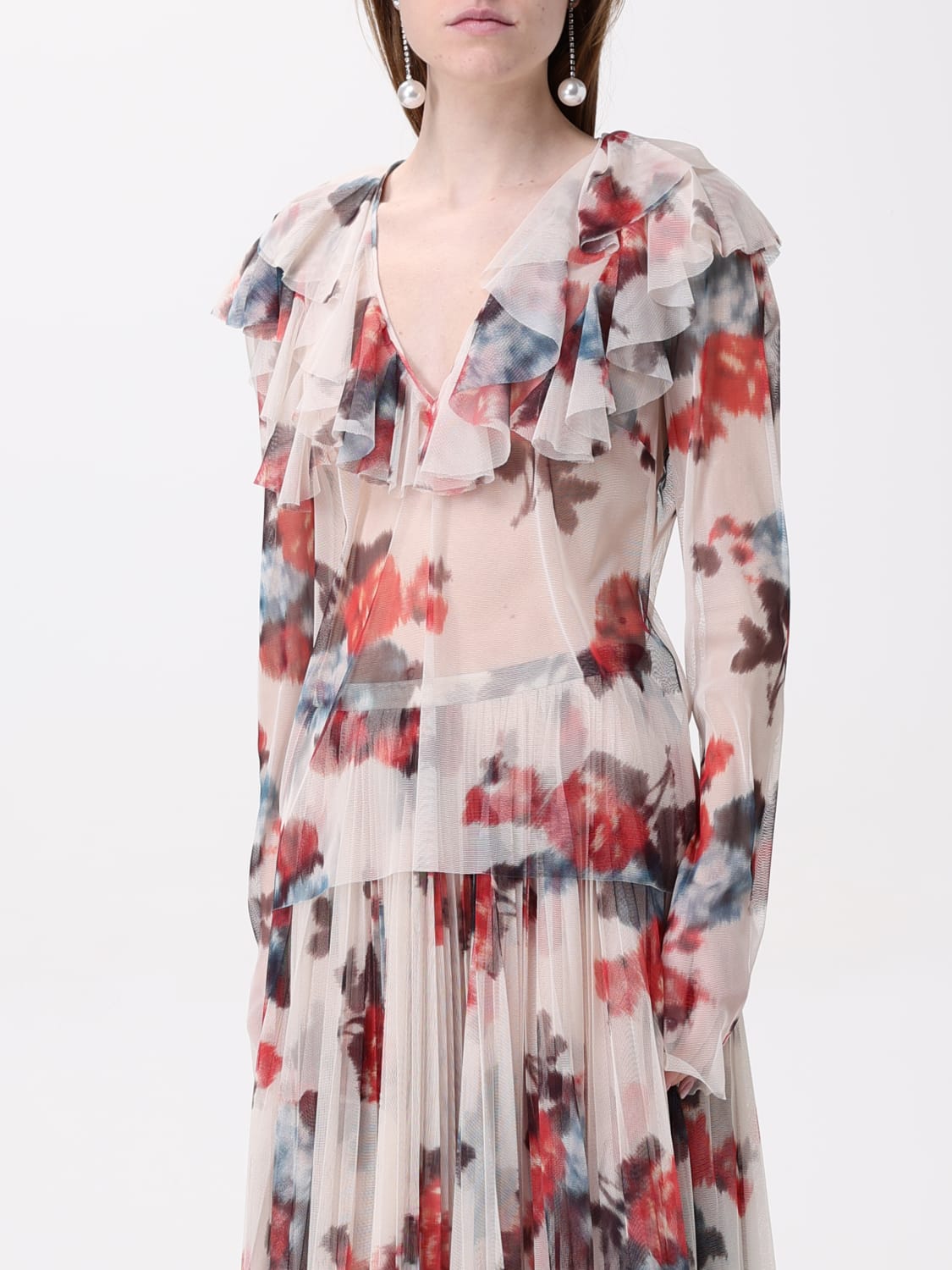 PHILOSOPHY DI LORENZO SERAFINI TOP: Blusa Philosophy Di Lorenzo Serafini floreale, Beige - Img 4