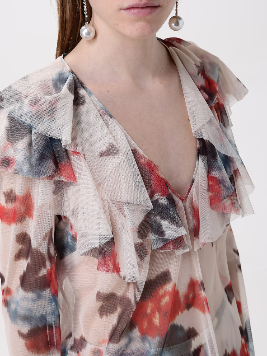 PHILOSOPHY DI LORENZO SERAFINI TOP: Blusa Philosophy Di Lorenzo Serafini floreale, Beige - Img 5