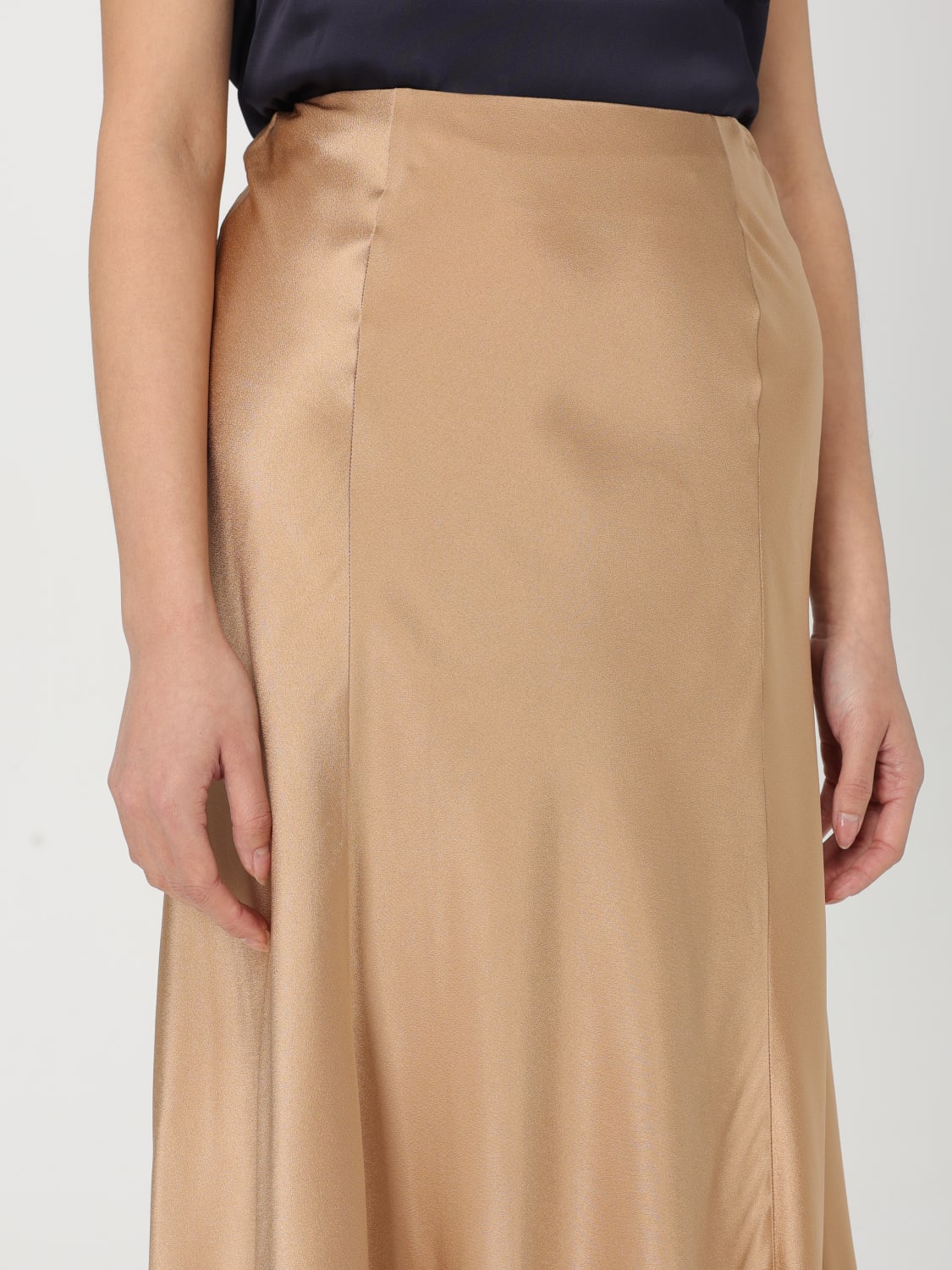 ALBERTA FERRETTI GONNA: Gonna midi Alberta Ferretti in raso , Marrone - Img 5