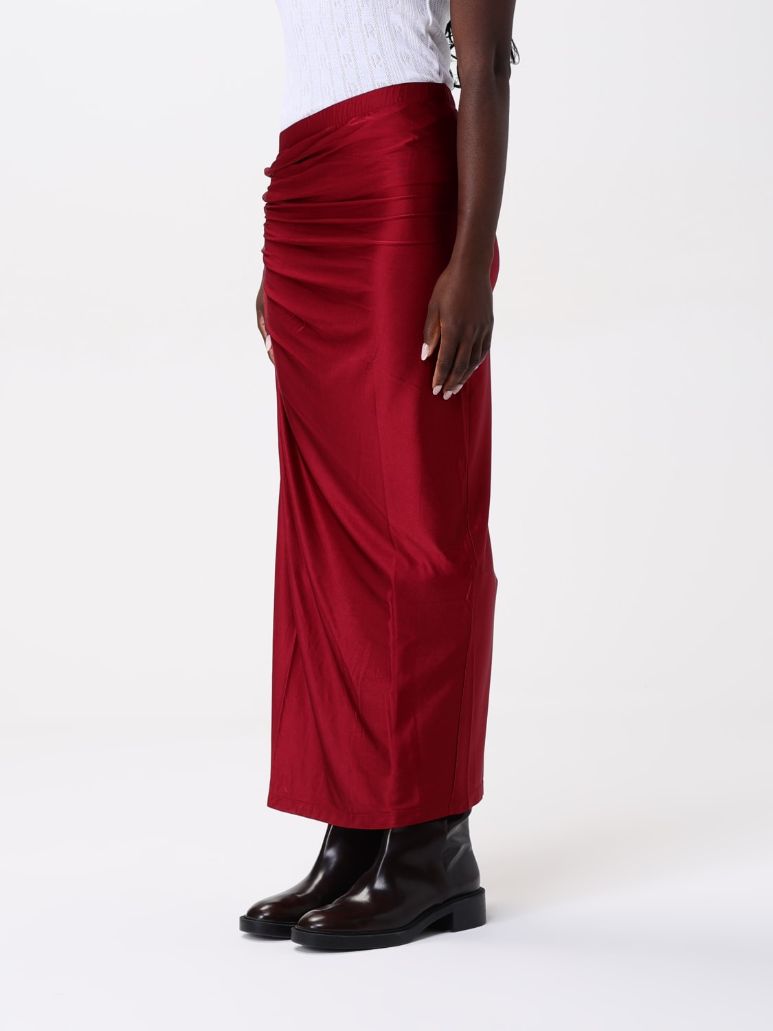 RABANNE GONNA: Gonna Rabanne in jersey , Rosso - Img 4