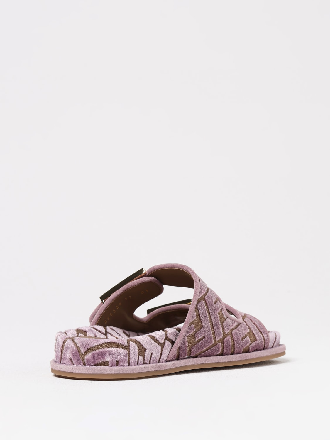 シューズ・サンダルその他 FENDI Woman Flat sandals Pink 8X8326AOTM F1R87 Fendi Feel FF Jacquard Velvet Slides – Antonioli.eu