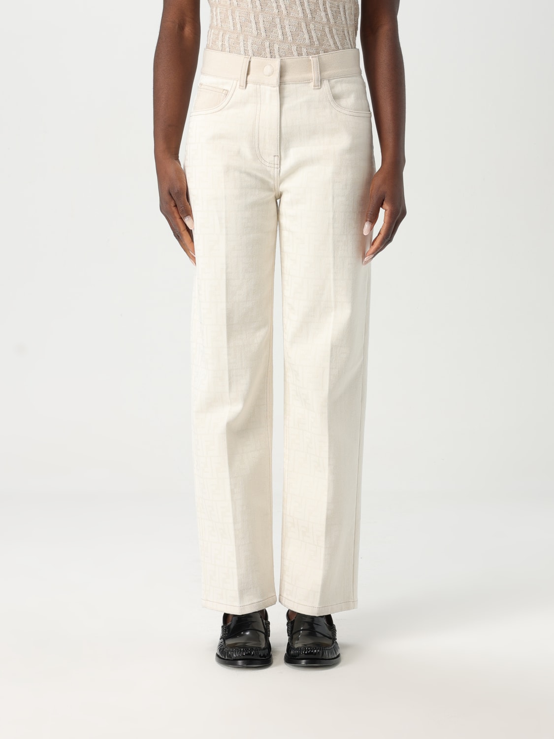 デニム・ジーパン FENDI Woman Jeans White FLP855AT21 F08QQ FENDI: Jeans woman - White | Fendi jeans FLP855AT21 online