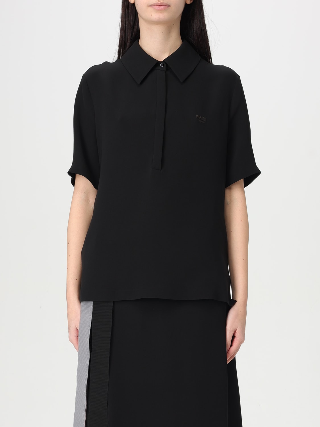 Tシャツ・カットソー FENDI Woman Polo Shirt Black FS8227AWZI F0GME FS8227AWZIF0GME_01?wid=2000&