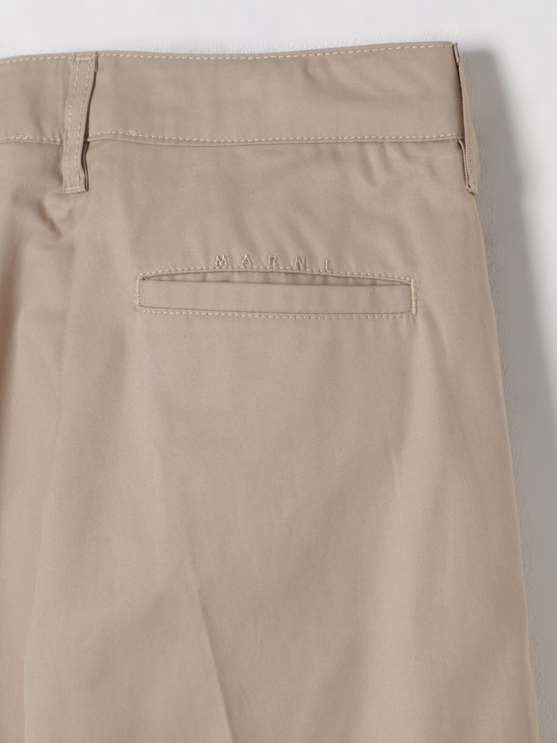 MARNI PANTALONE: Pantaloni plissé in cotone Marni, Beige - Img 3
