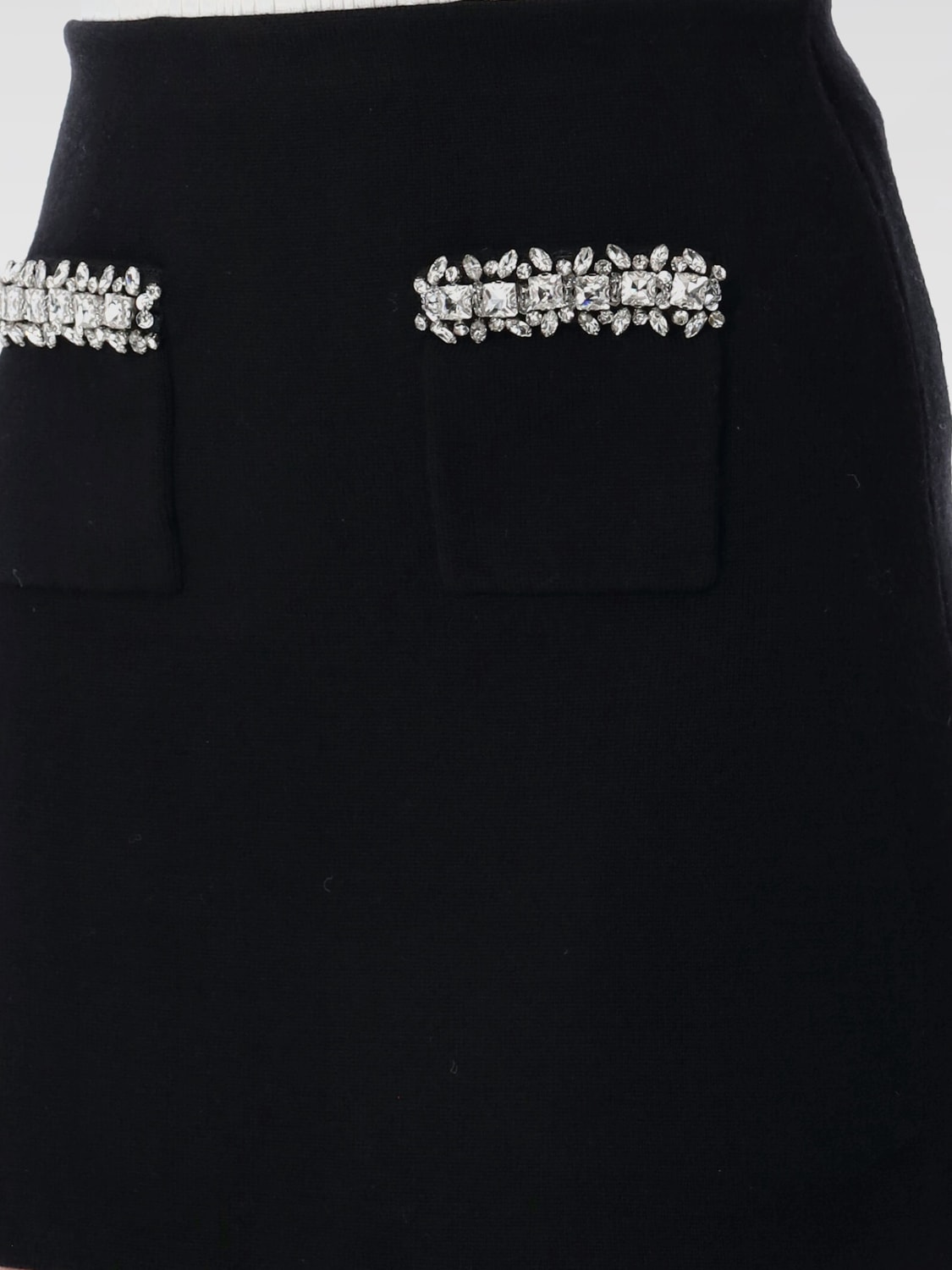 スカート SELF-PORTRAIT Woman Skirt Black RS25102SKB BLACK BLACK KNIT EMBELLISHED MINI SKIRT | WOMAN | RS25102SKB