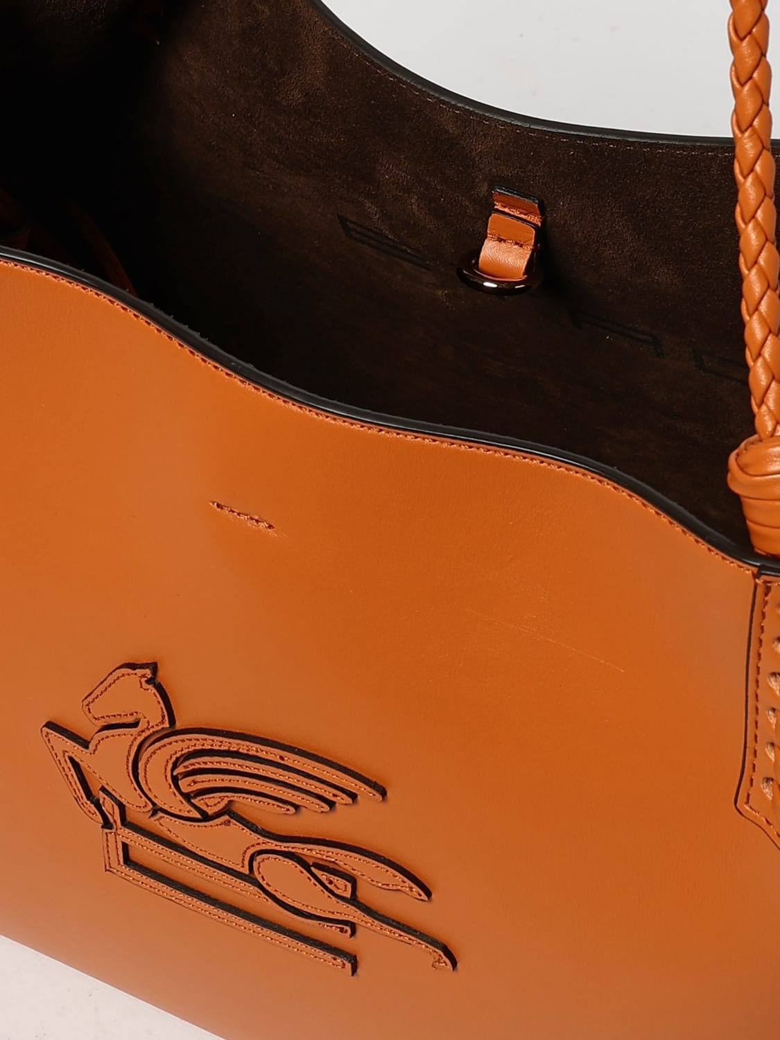 ETRO BORSA A SPALLA: Borsa Libra Etro in pelle , Arancione - Img 5