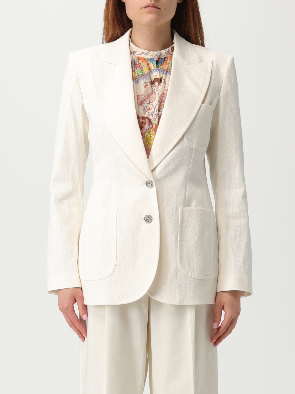 ジャケット ETRO Woman Jacket Yellow Cream WRCA0018AK019 X0800 ETRO: Blazer woman - Yellow Cream | Etro blazer