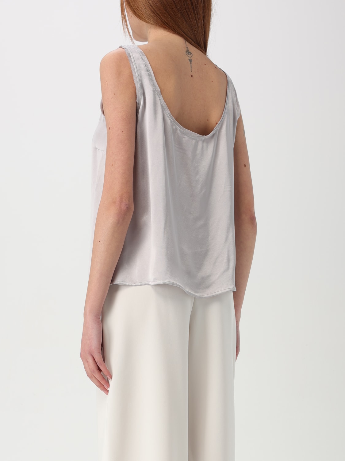 MALIPARMI TOP E BLUSE: Blusa Maliparmi in viscosa , Grigio - Img 2