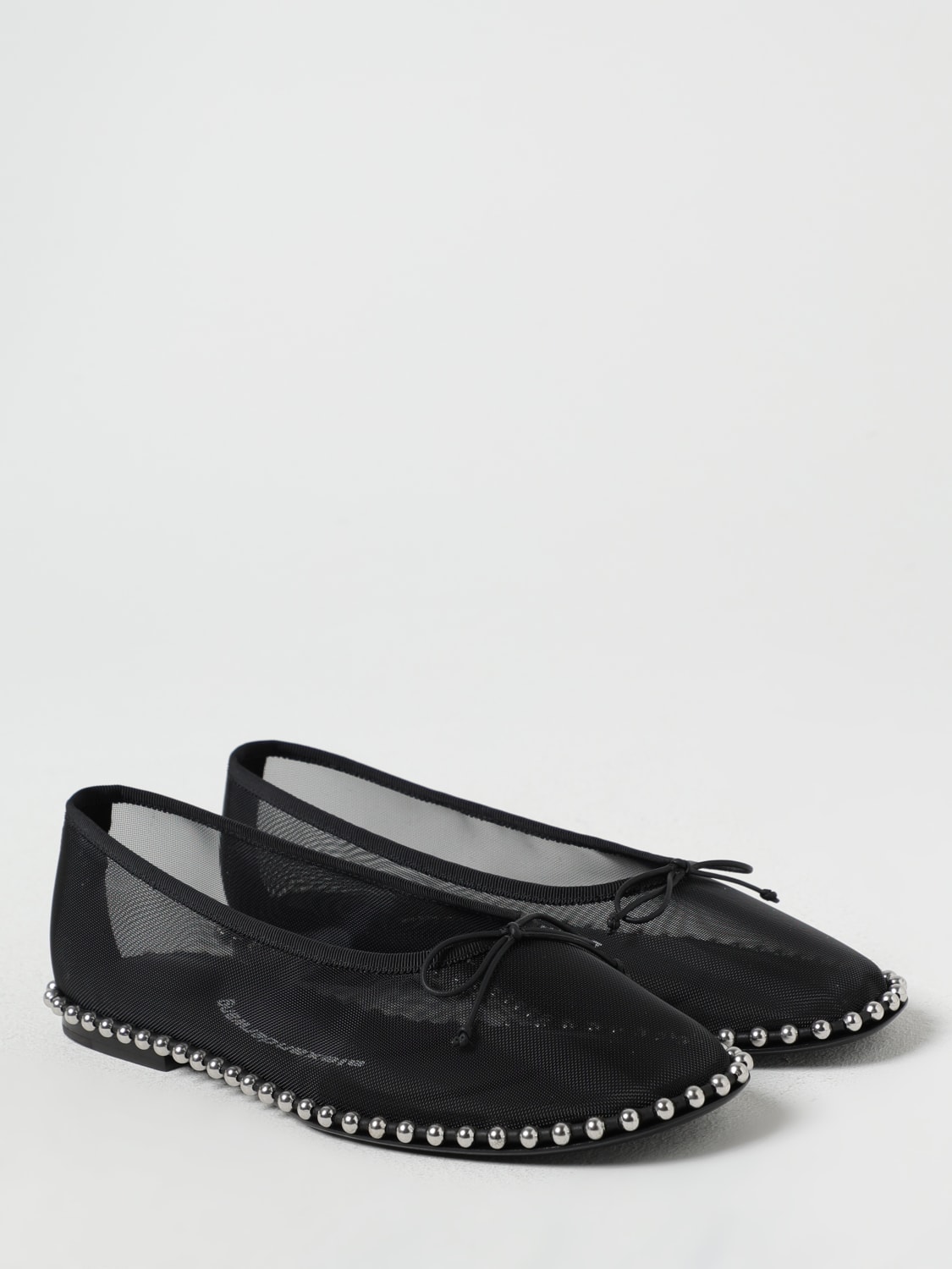 フラットシューズ ALEXANDER WANG BLACK FLATS Lina Ballchain Flat in Mesh in BLACK | alexanderwang®