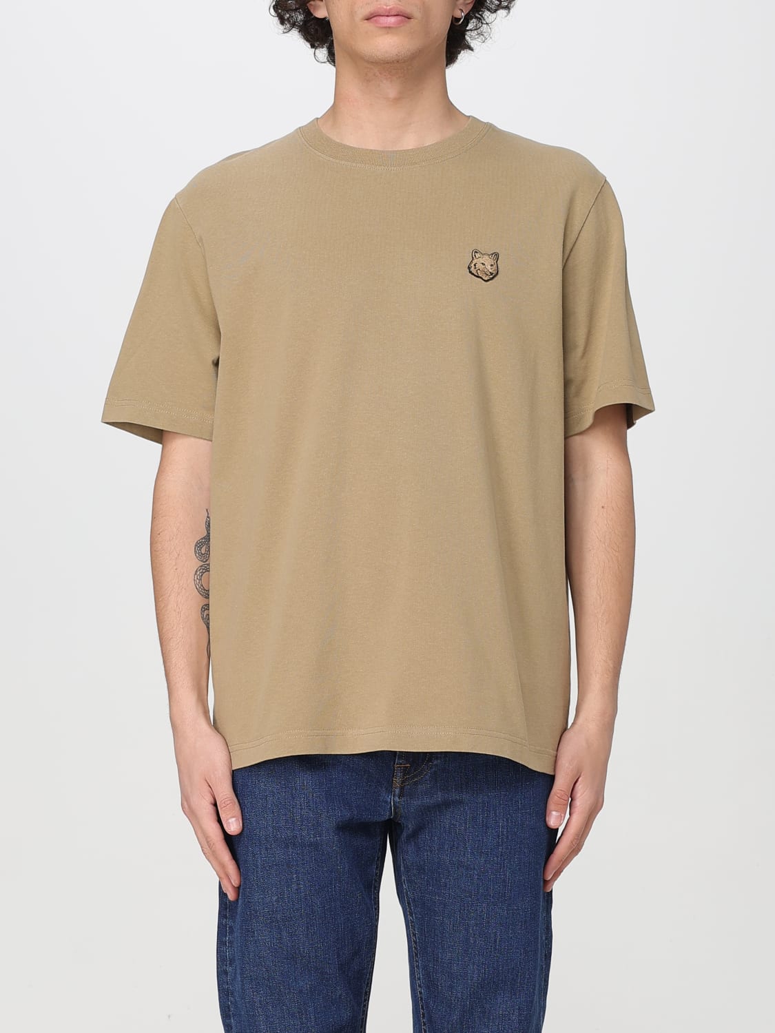 MAISON KITSUNÉ T-SHIRT: T-shirt men Maison KitsunÉ, Brown - Img 1