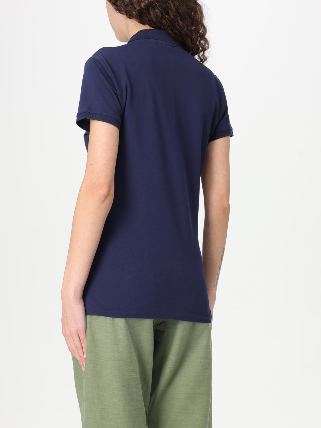 Tシャツ・カットソー POLO RALPH LAUREN Woman Polo Shirt Blue 2 211870245 010 POLO RALPH LAUREN - Women's slim polo shirt with logo - navy