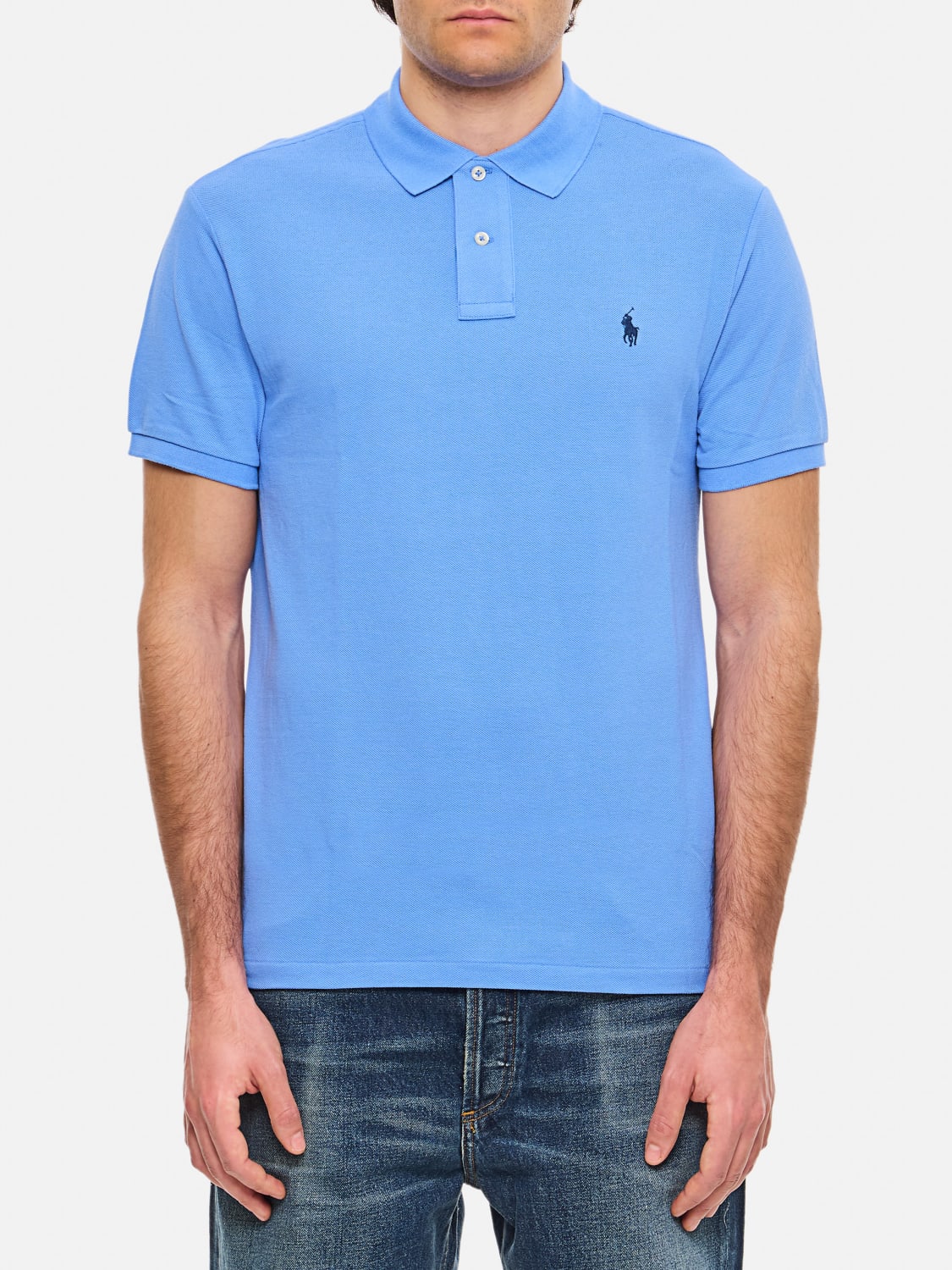 POLO RALPH LAUREN POLO: Polo basic in cotone con logo Polo Ralph Lauren, Azzurro - Img 1