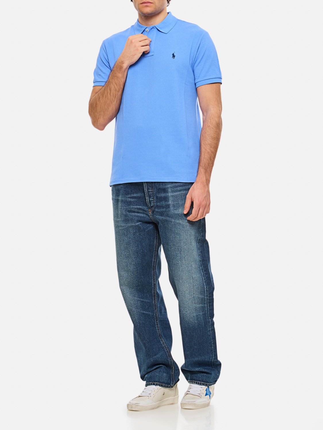 POLO RALPH LAUREN POLO: Polo basic in cotone con logo Polo Ralph Lauren, Azzurro - Img 2