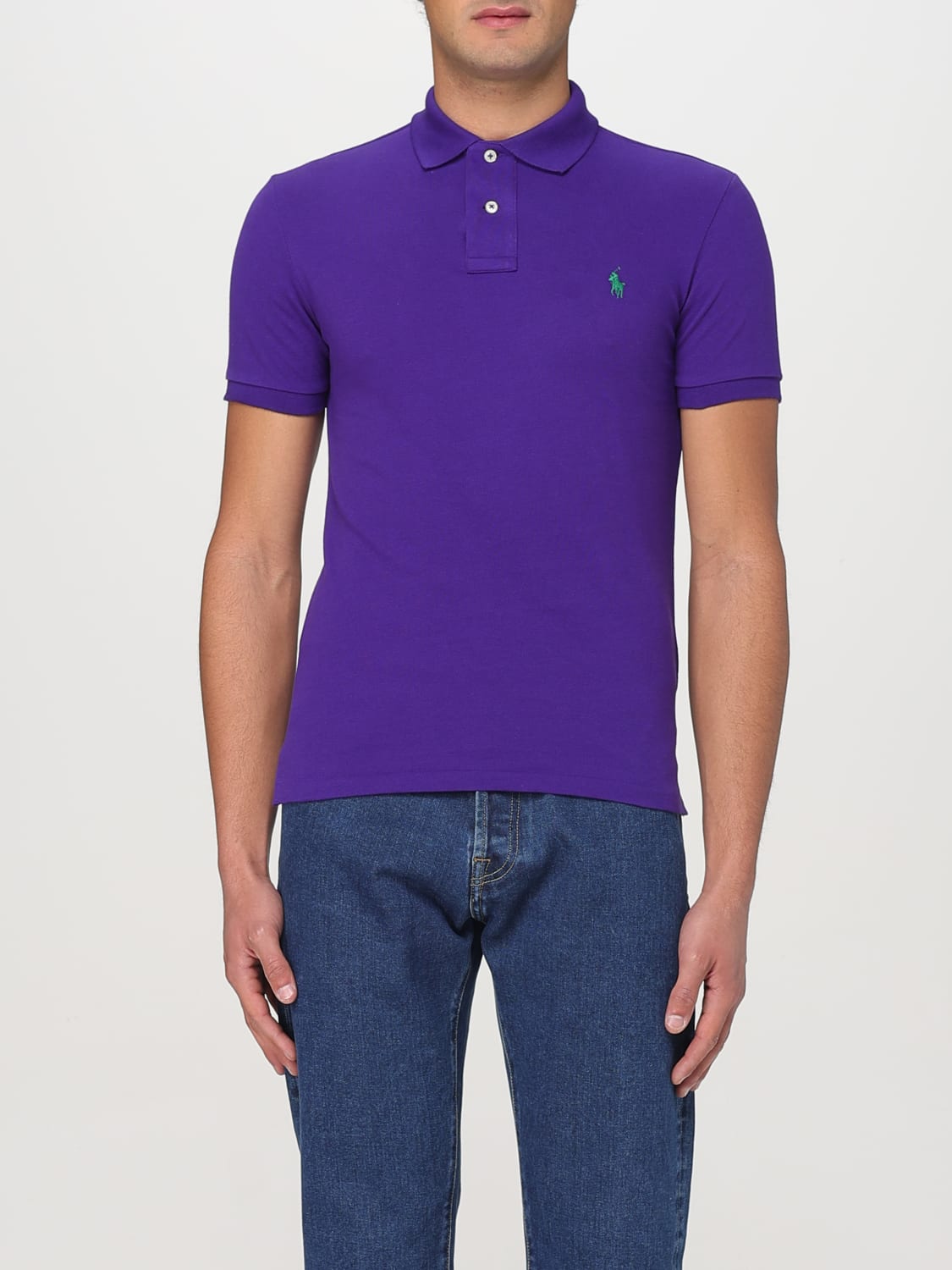 POLO RALPH LAUREN POLO: Polo basic in cotone con logo Polo Ralph Lauren, Viola - Img 1