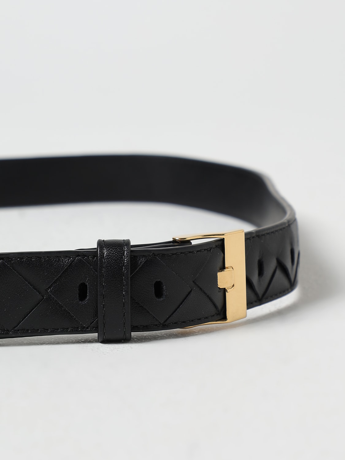 BOTTEGA VENETA CINTURA: Cintura Watch Bottega Veneta in pelle intrecciata , Nero - Img 2