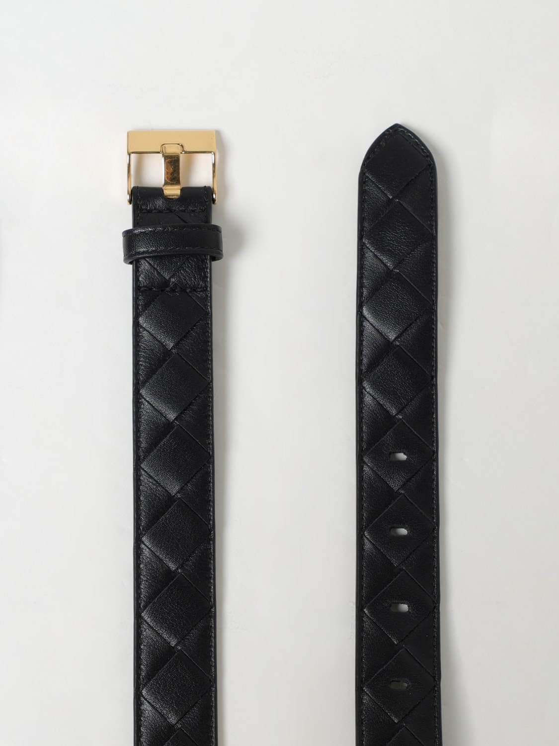 BOTTEGA VENETA CINTURA: Cintura Watch Bottega Veneta in pelle intrecciata , Nero - Img 3