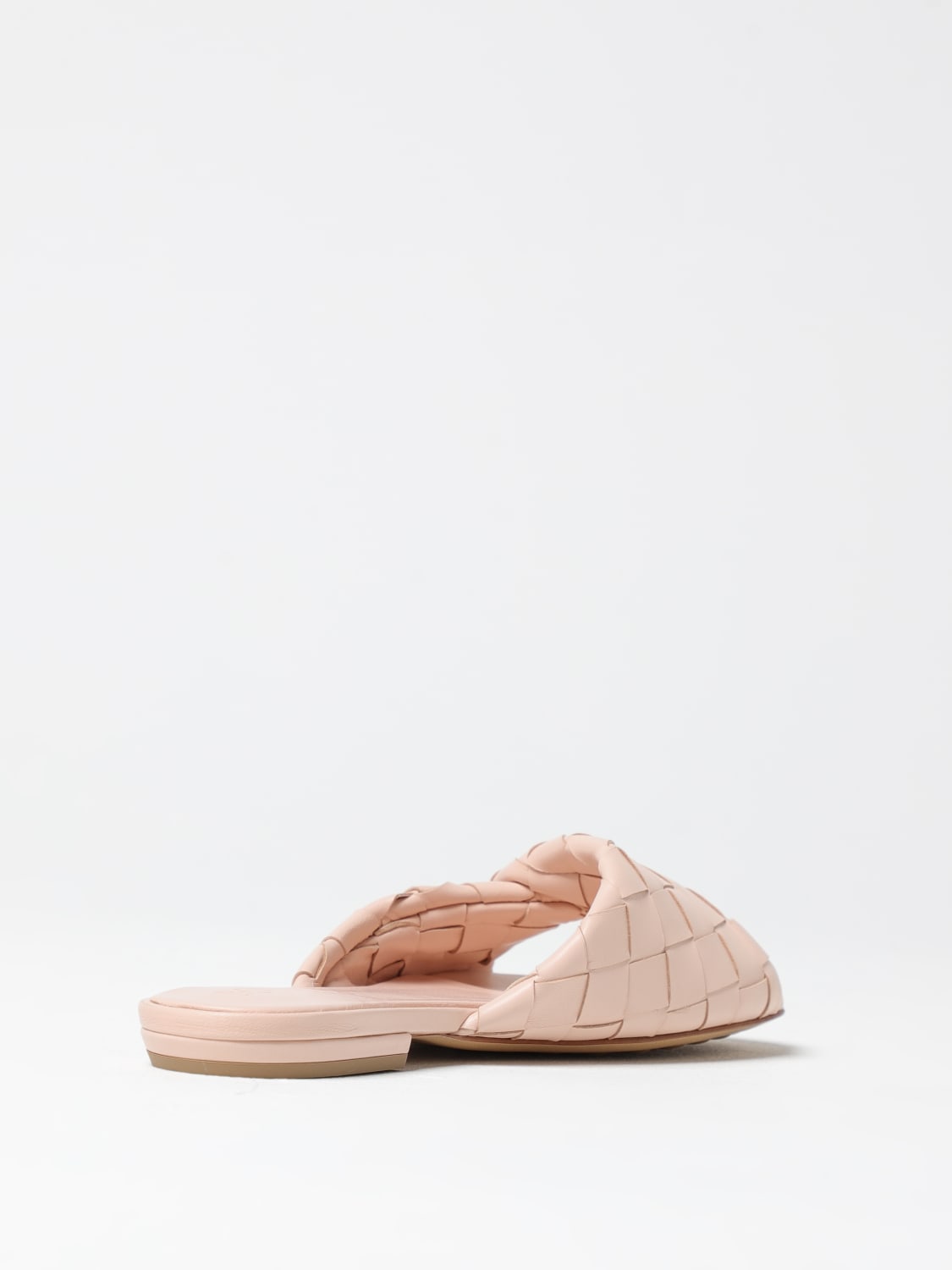 BOTTEGA VENETA SANDALI BASSI: Mules Flat Blink Bottega Veneta in pelle intrecciata , Rosa - Img 3