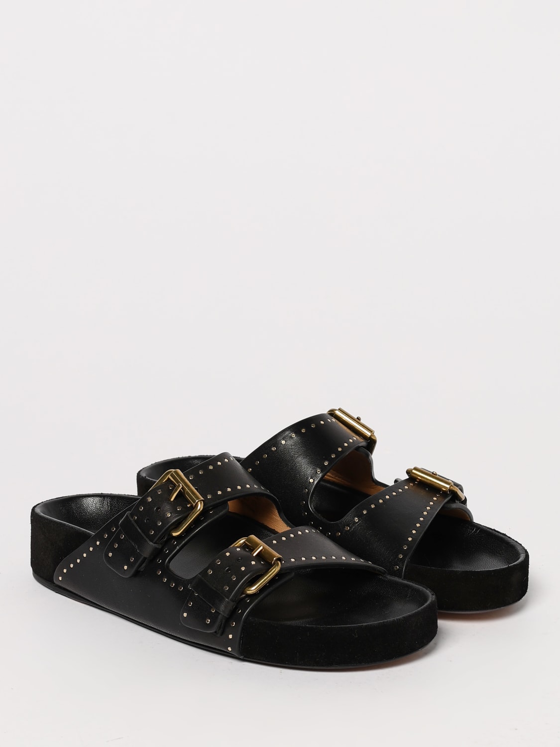 ISABEL MARANT SANDALI CON TACCO: Sandalo Lennyo Isabel Marant in pelle con mini borchie , Nero - Img 2