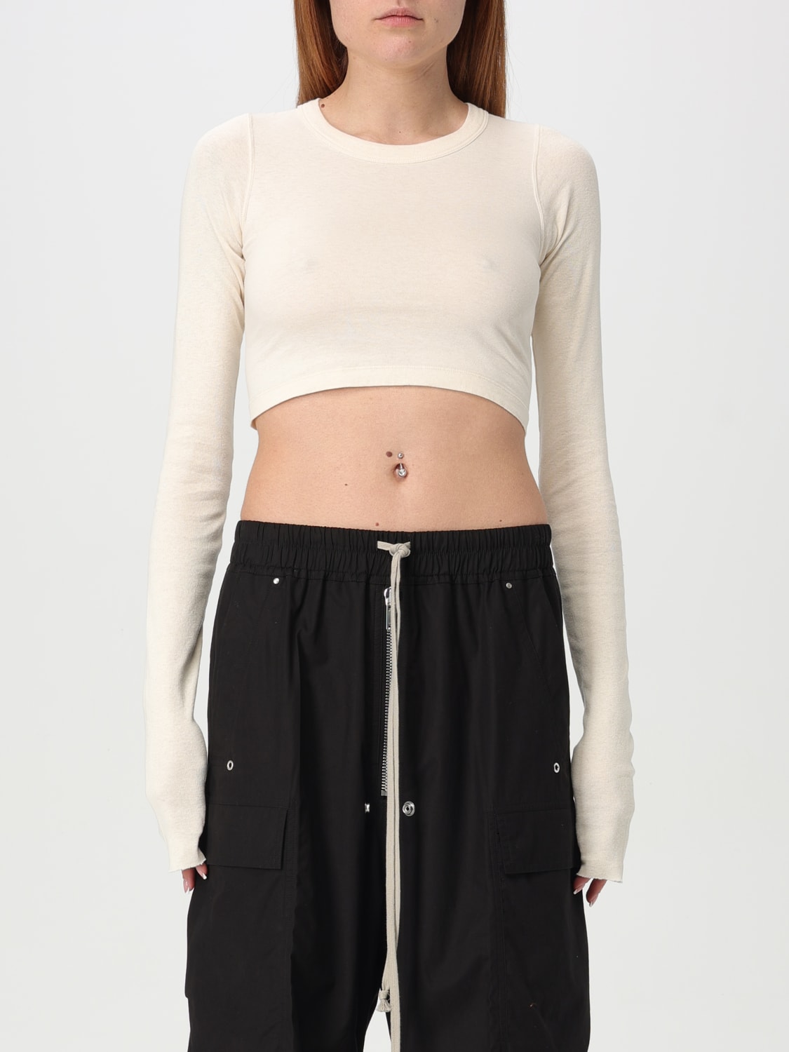 Tシャツ・カットソー RICK OWENS Woman T-Shirt Beige RP01E7220JNC 21 Tシャツ・カットソー RICK OWENS Woman T-Shirt Beige