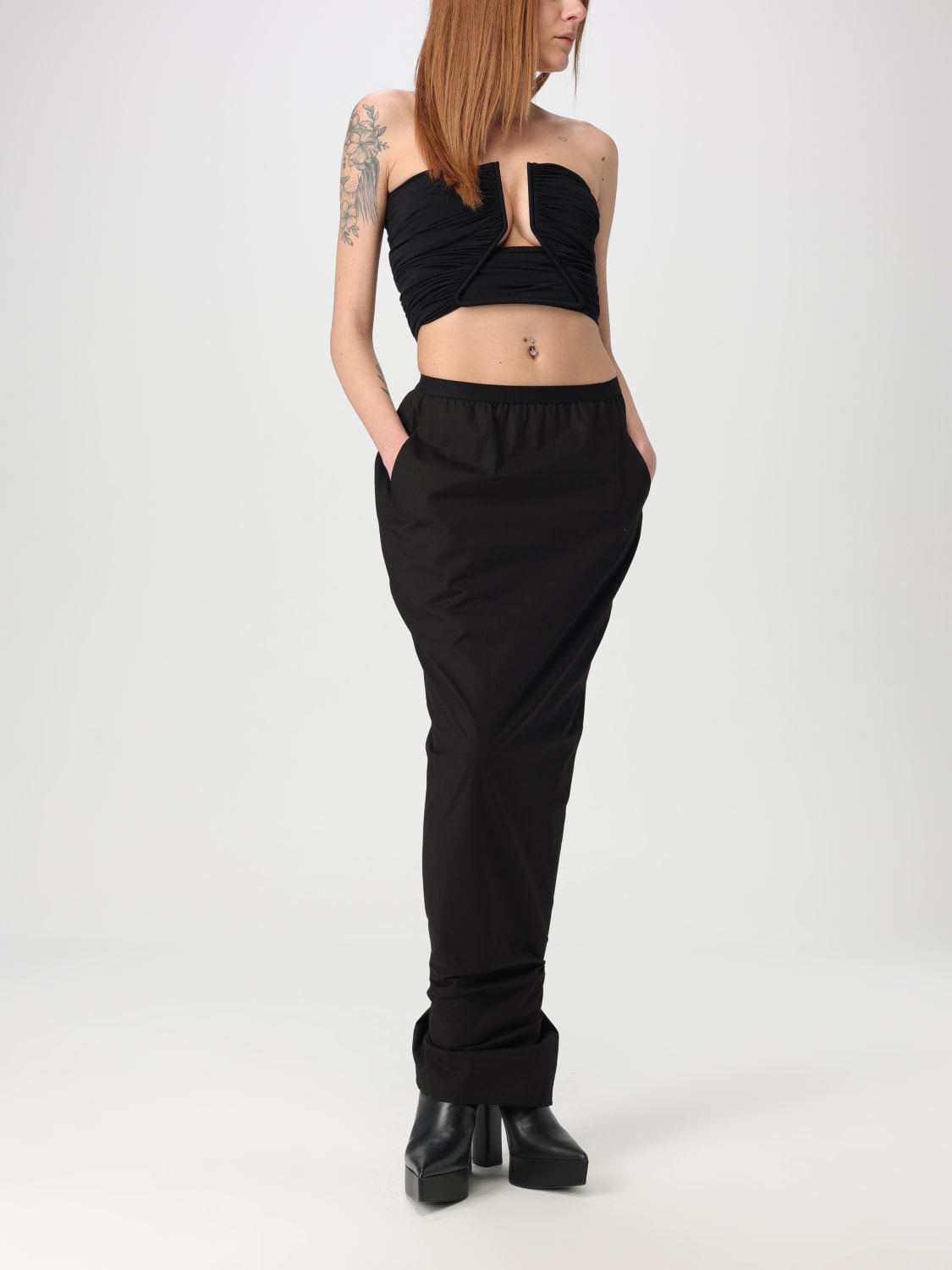 スカート RICK OWENS Women Mid Skirts RO01E7375 PCVS09 Black Rick Owens Lido Skirt - Black - Women | RO01E7375TWL09