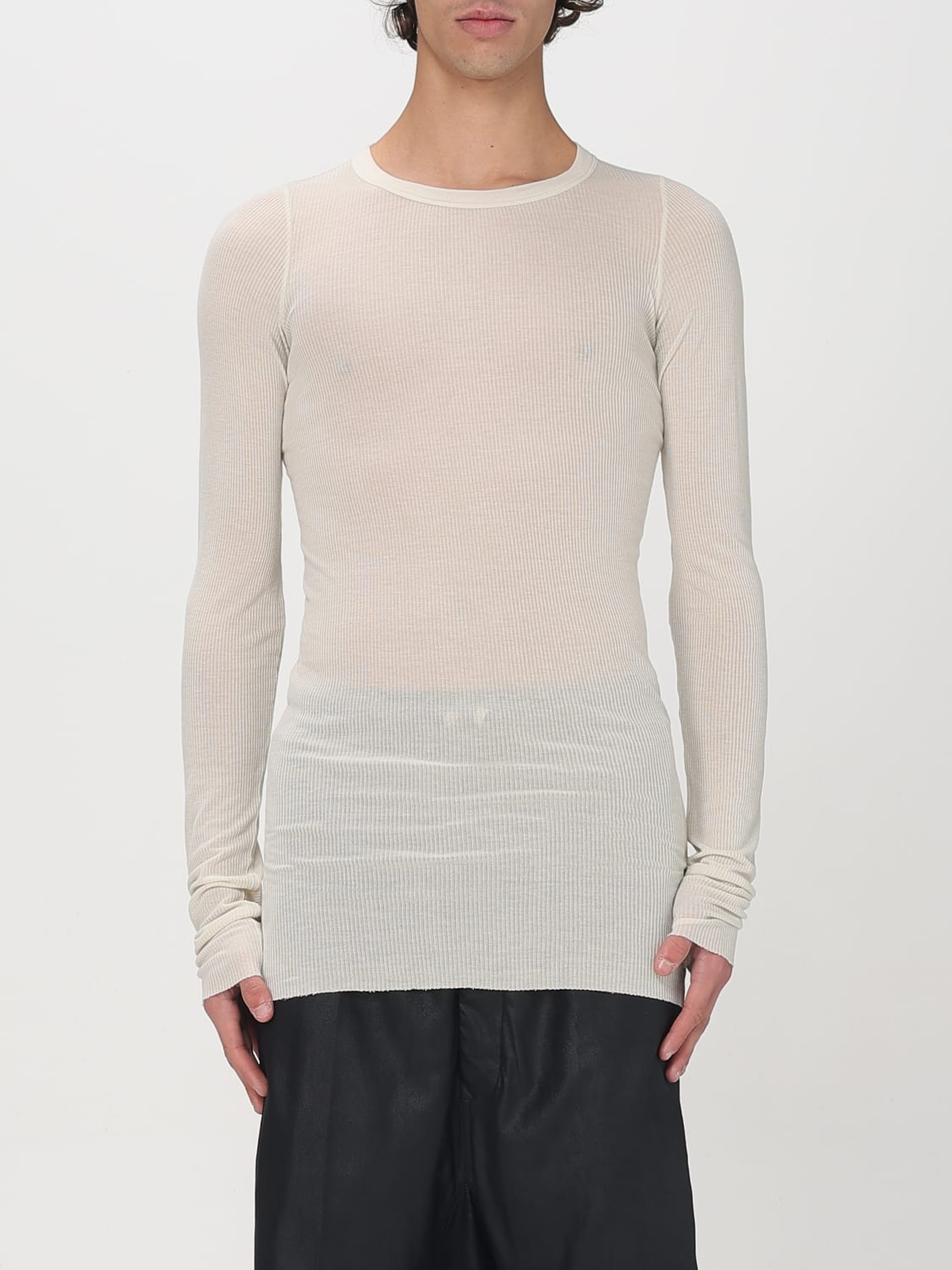 Tシャツ・カットソー RICK OWENS 'Rib' T-shirt White RU01E5250RC RICK OWENS: T-shirt men - White | Rick Owens t-shirt