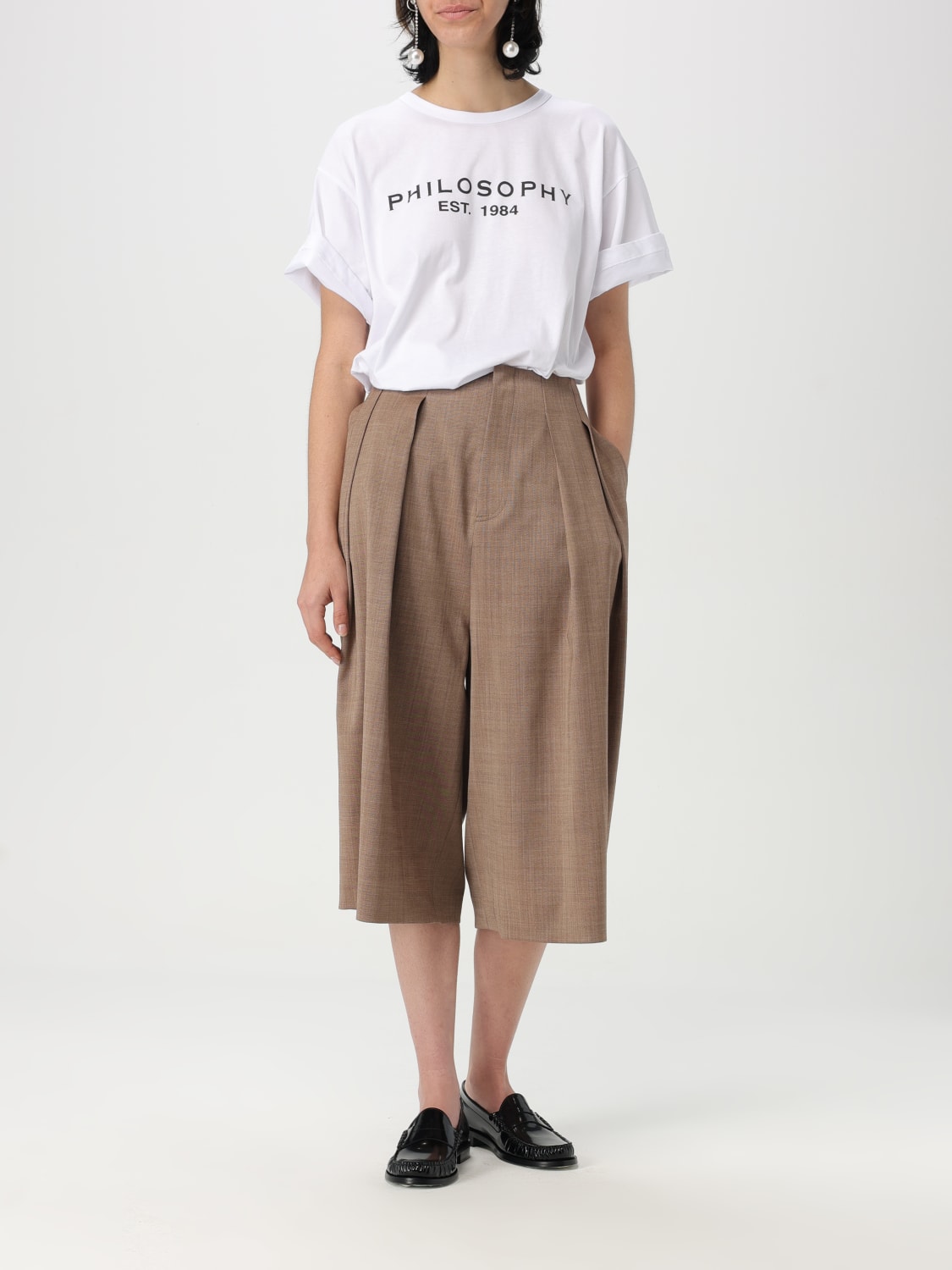 PHILOSOPHY DI LORENZO SERAFINI HOSE: Hose damen Philosophy Di Lorenzo Serafini, Beige - Img 2