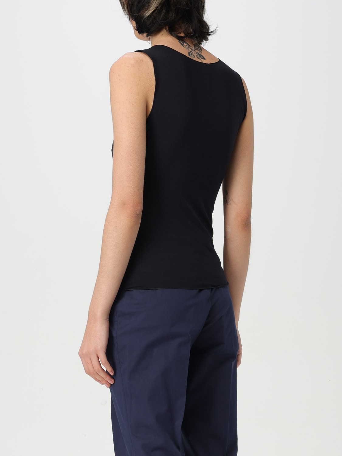 EMPORIO ARMANI TOP E BLUSE: Canotta basic Emporio Armani in viscosa , Blue - Img 2