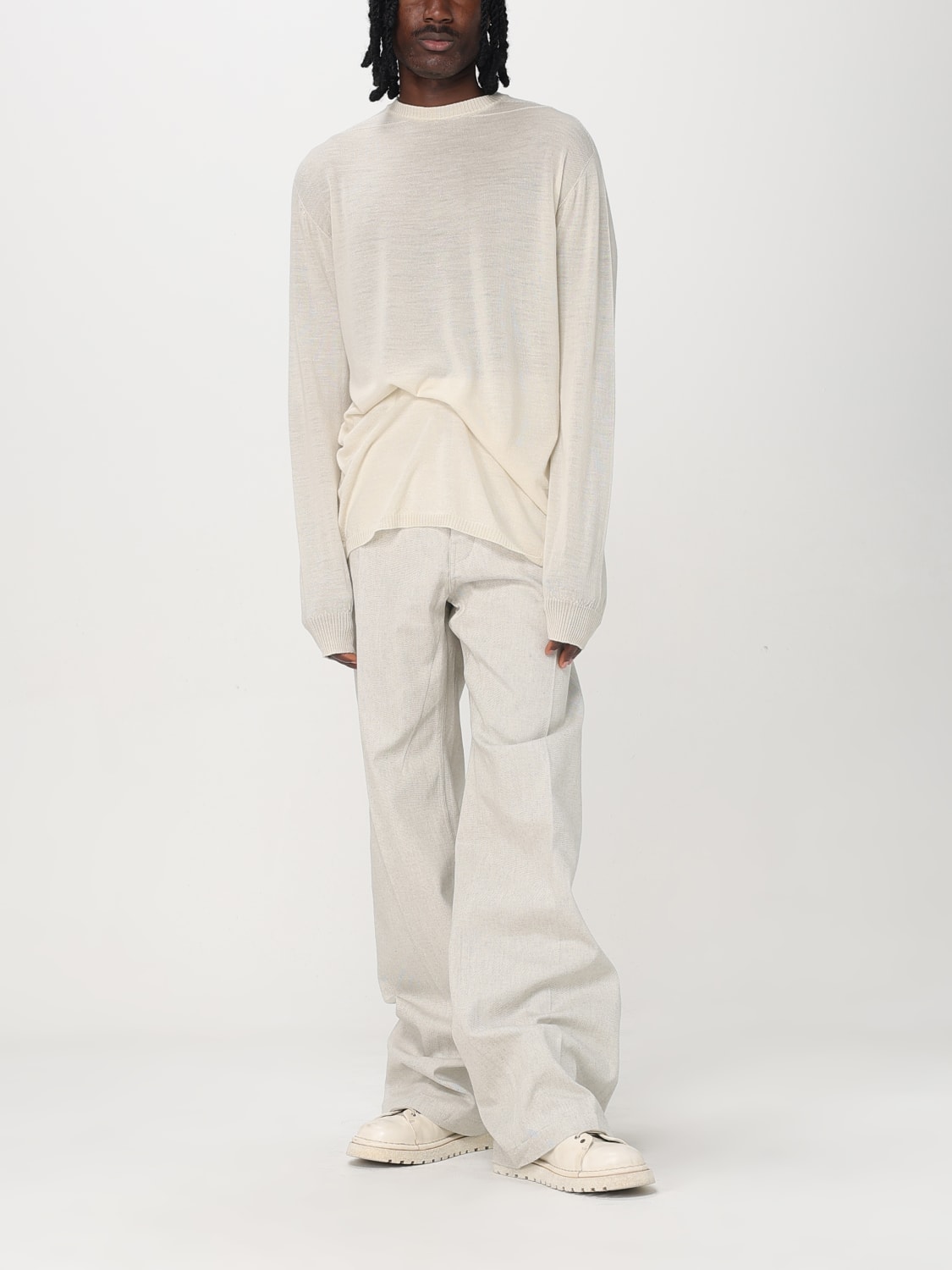 RICK OWENS: Cardigan men - White | Rick Owens sweater RU01E5627M