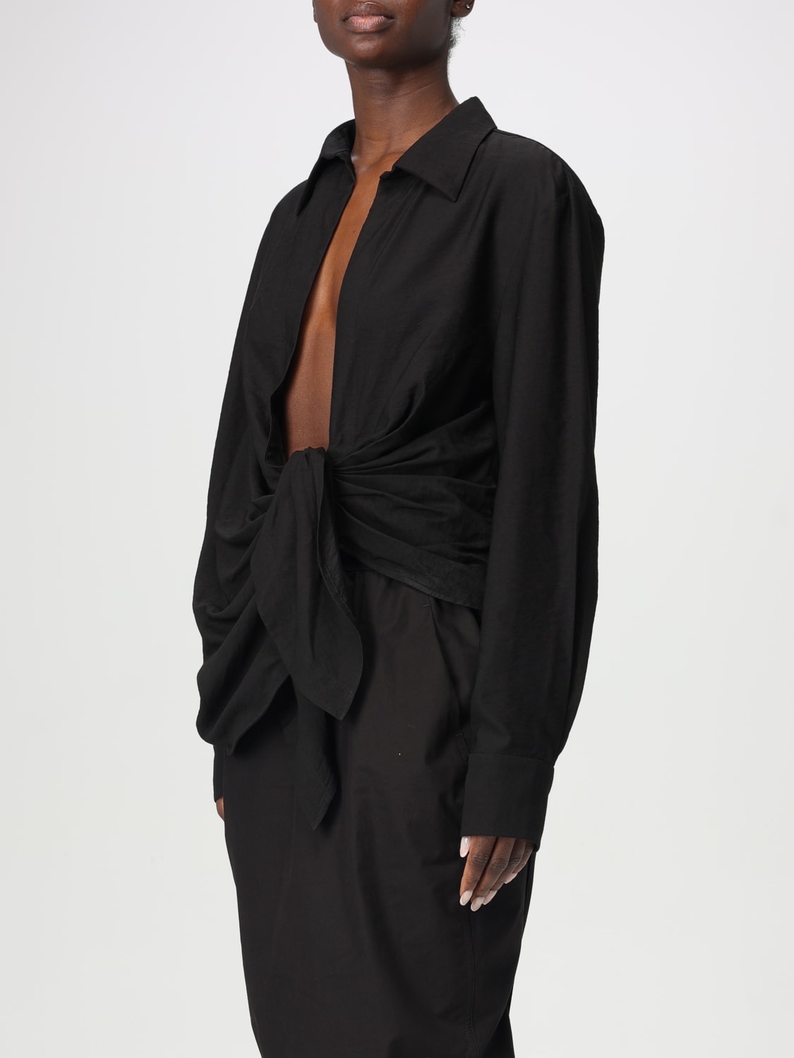 JACQUEMUS CAMICIA: Camicia Jacquemus in misto viscosa , Nero - Img 4