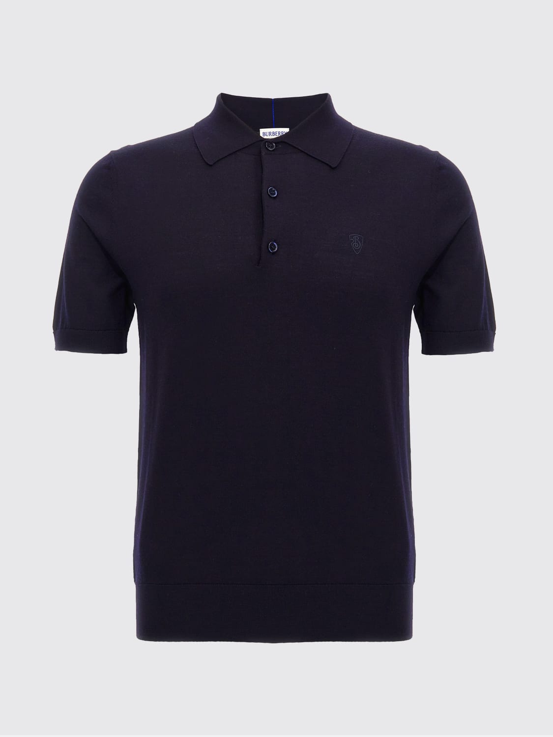 BURBERRY POLO: Polo in maglia di lana Burberry, Blue - Img 1