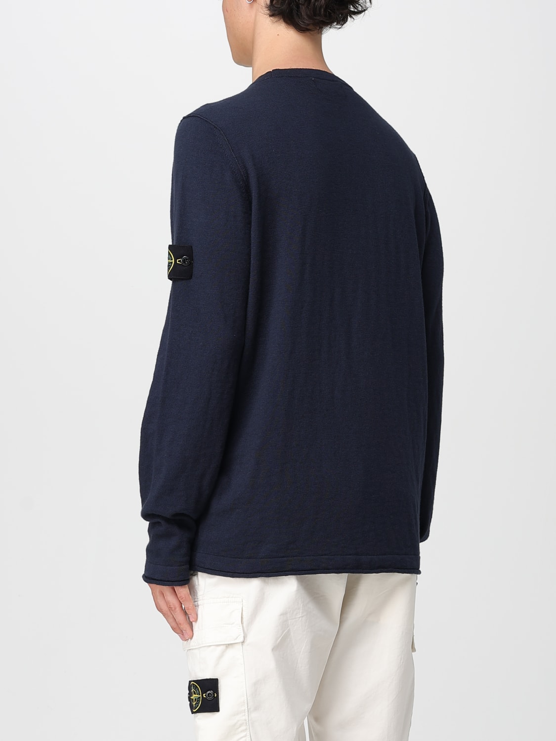 STONE ISLAND SWEATER: Sweater men Stone Island, Blue - Img 3