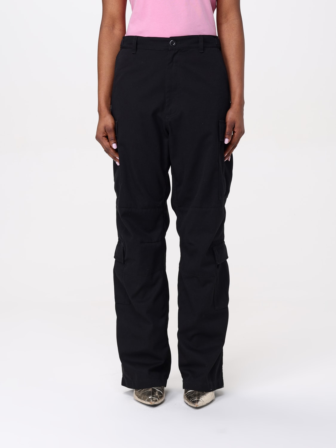 パンツ BALENCIAGA Women Straight Pants 814016 BLACK Women's Straight Fit Pants in Black | Balenciaga US