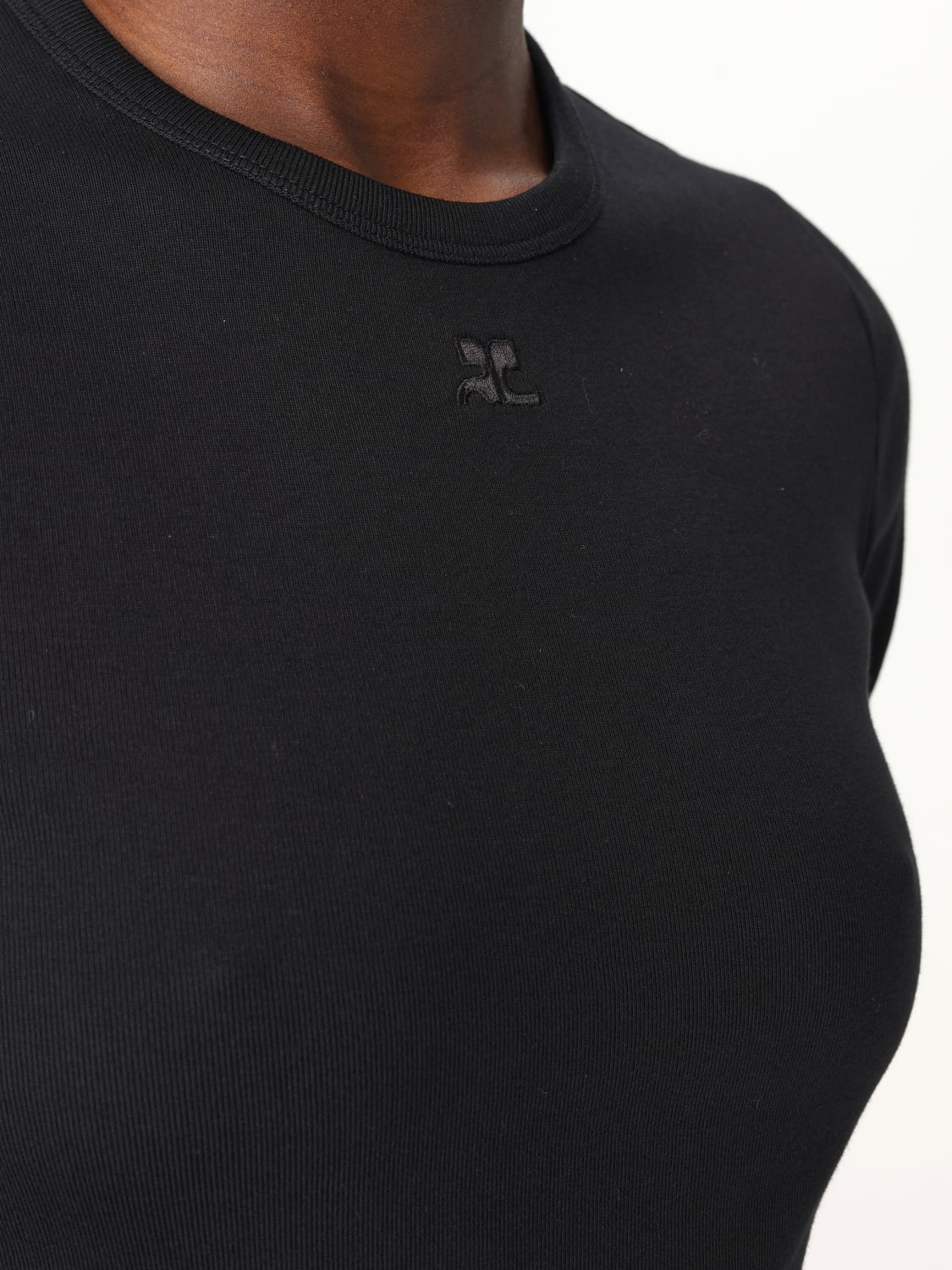 Tシャツ・カットソー COURReGES Woman T-Shirt Black 125JTS017JS0203 9999 COURRÈGES: T-shirt woman - Black | Courrèges t-shirt