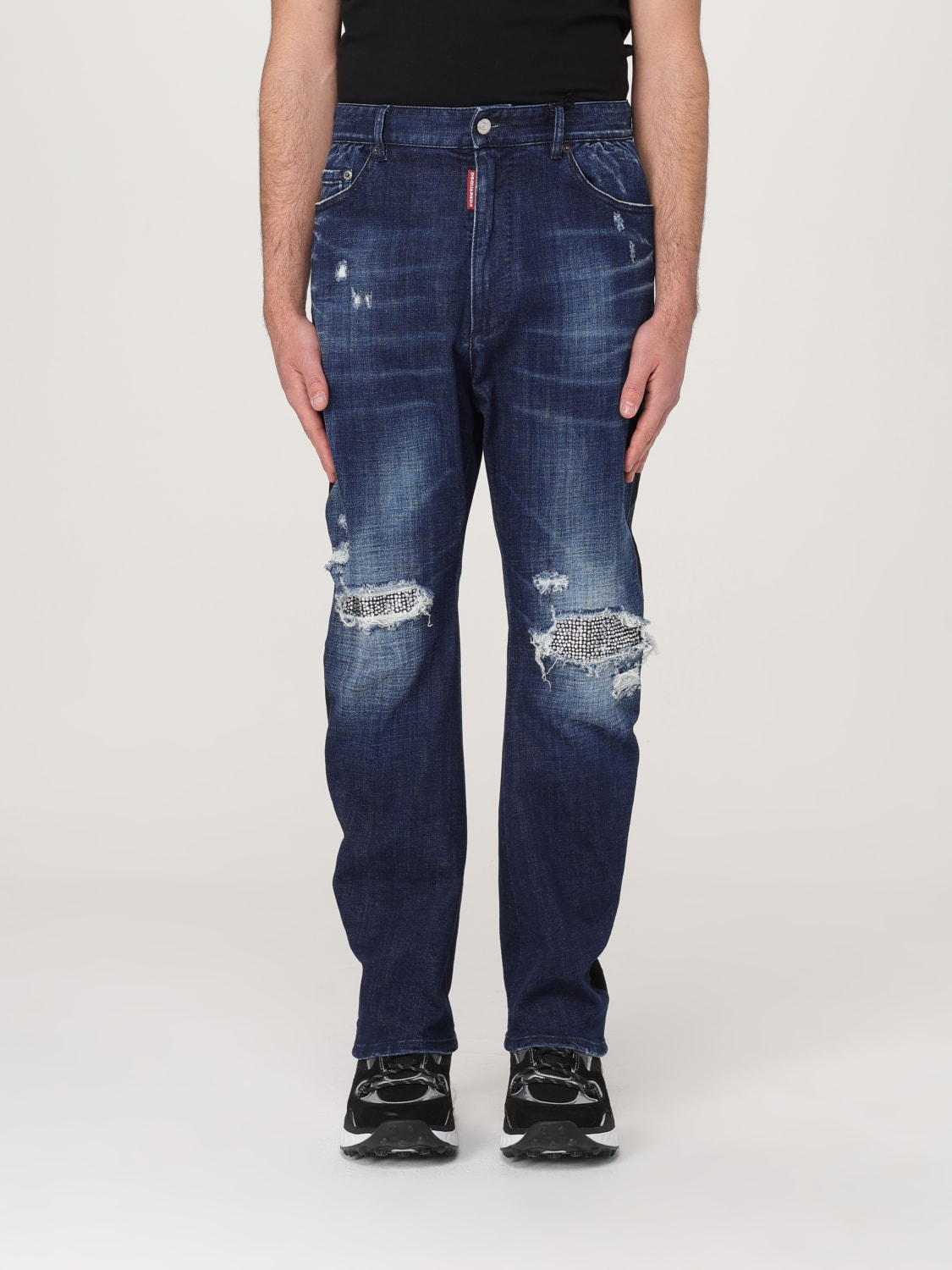 DSQUARED2 JEANS: Jeans Dsquared2 in denim distressed , Blue - Img 1