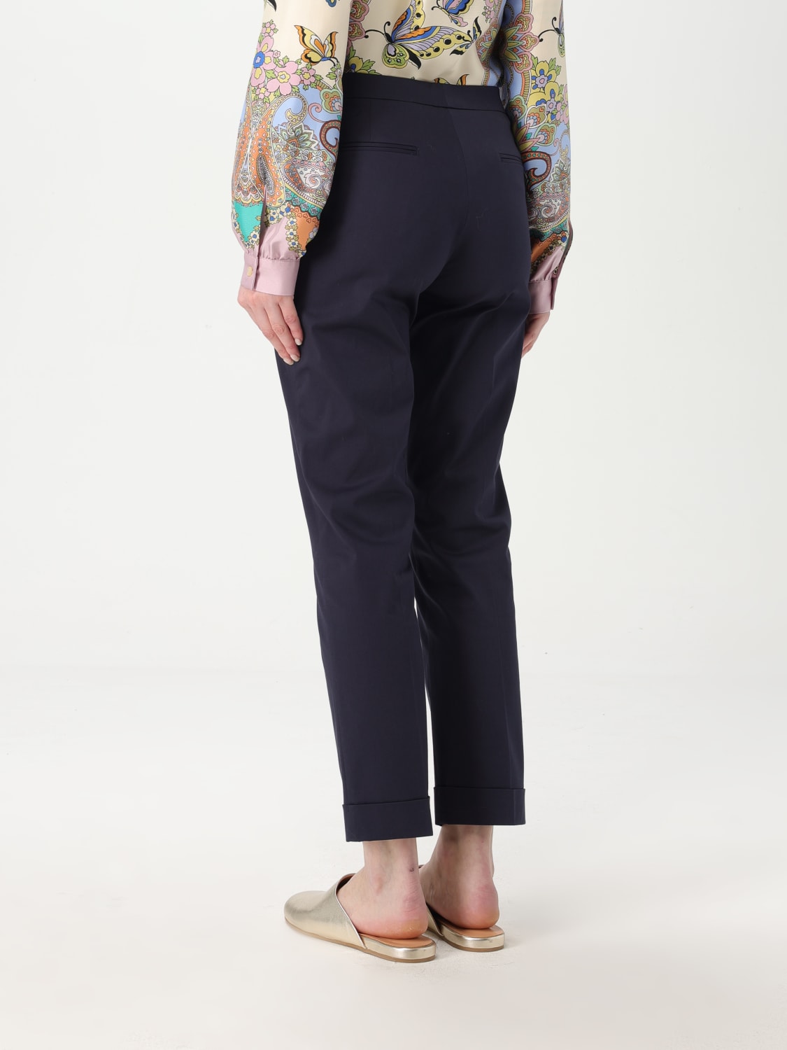 ETRO PANTALONI: Pantalone classico Etro in cotone stretch , Blue - Img 3
