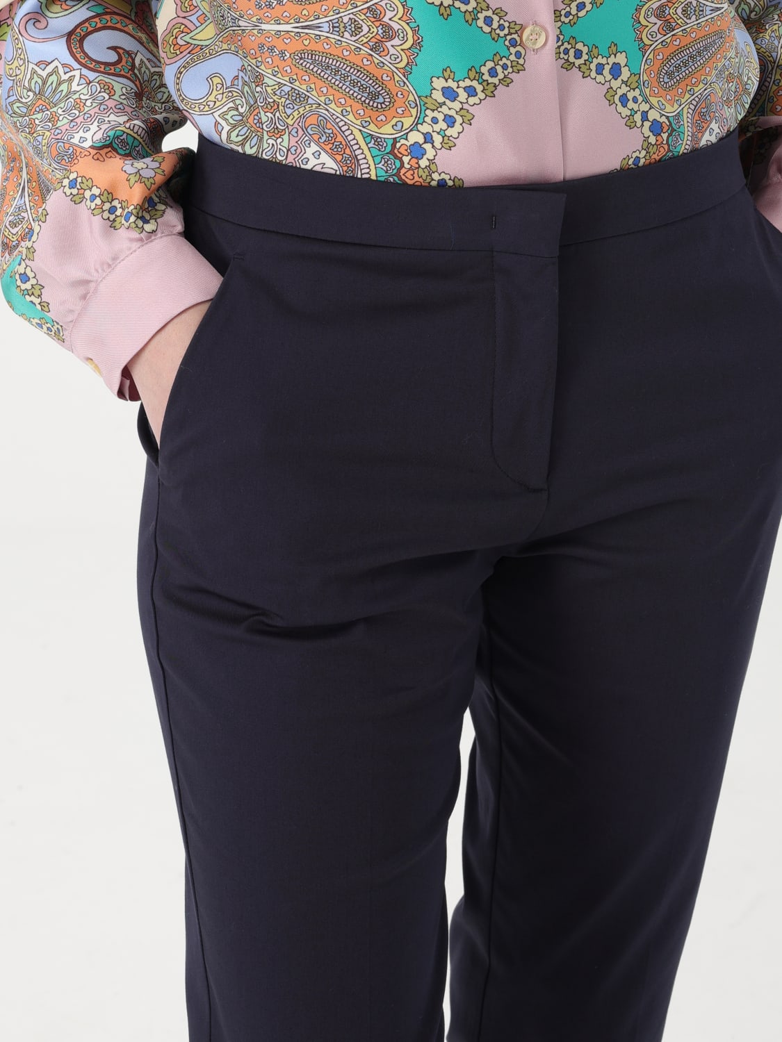ETRO PANTALONI: Pantalone classico Etro in cotone stretch , Blue - Img 5