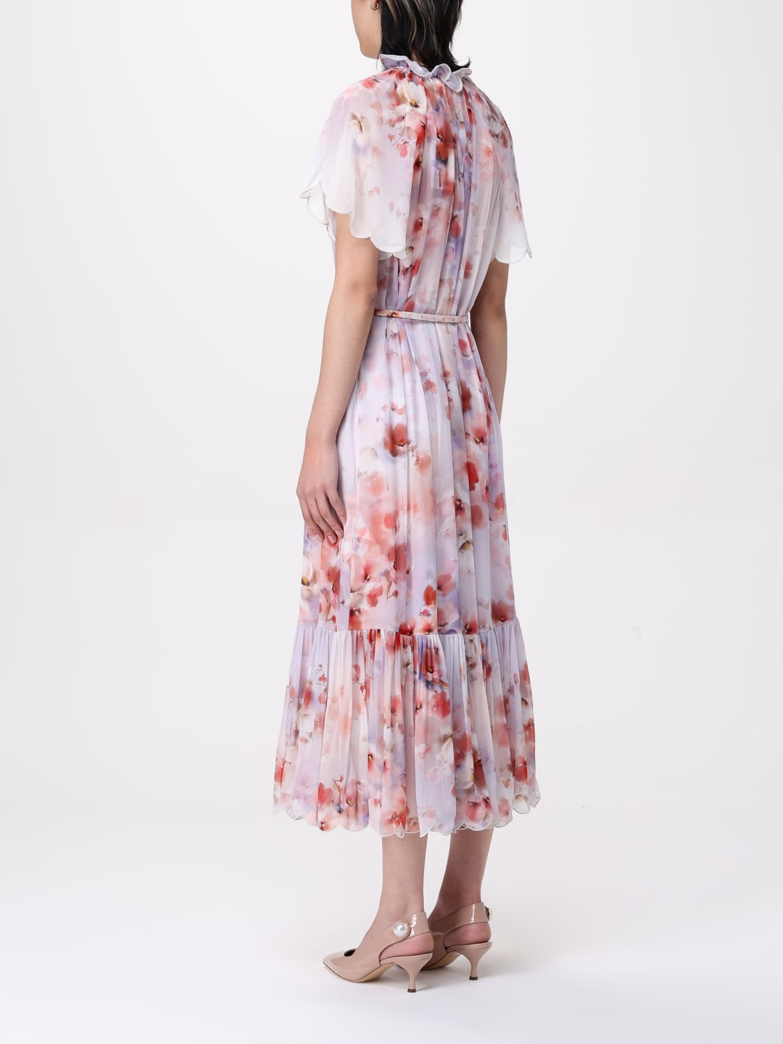 ワンピース ZIMMERMANN Woman Dress Pink 4299TS251 GVMNG Zimmermann - Ginger Pink Multi Buttoned & Belted Mini Dress