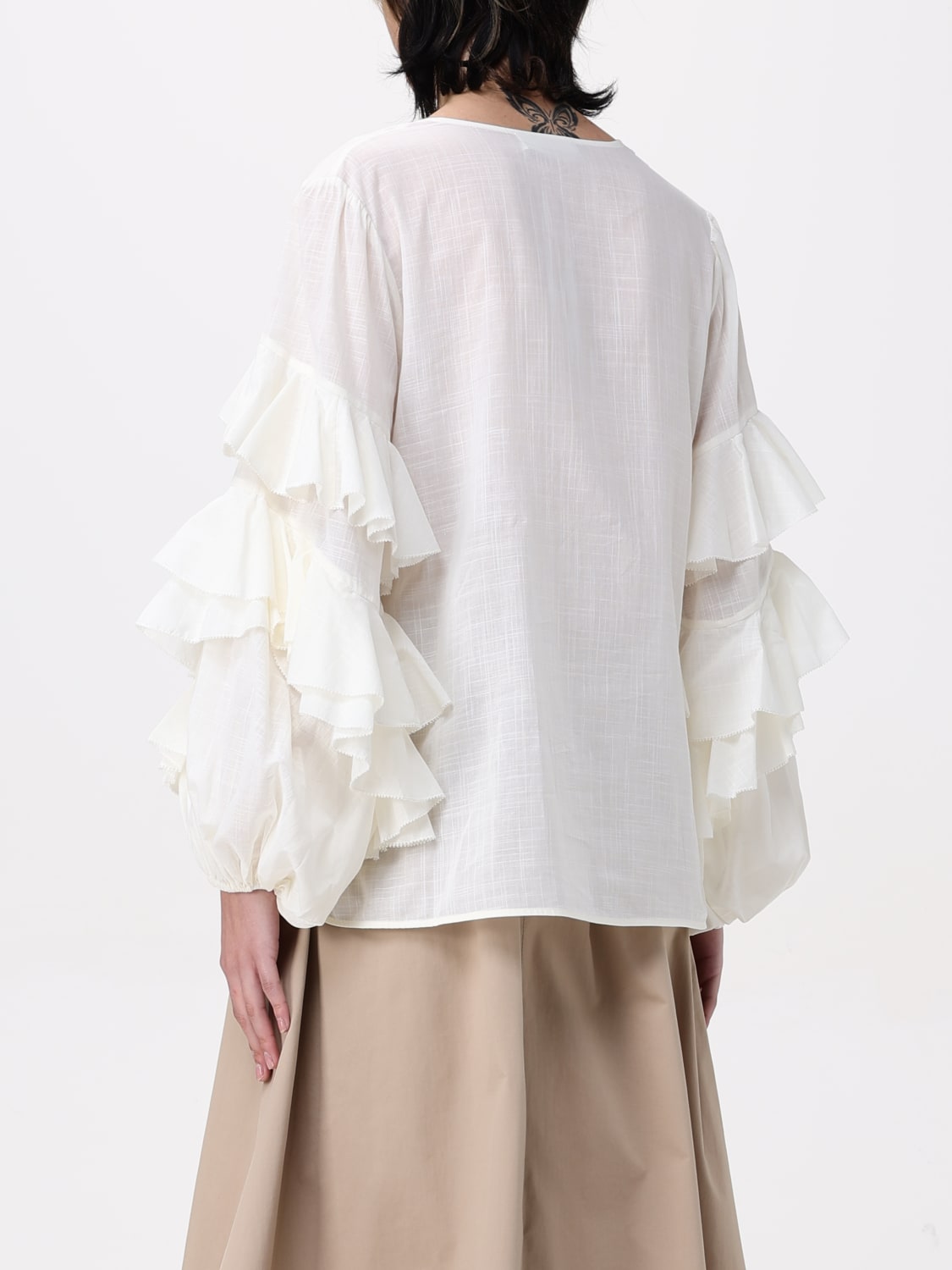 ZIMMERMANN TOP: Blusa Zimmermann in mussola , Bianco - Img 3