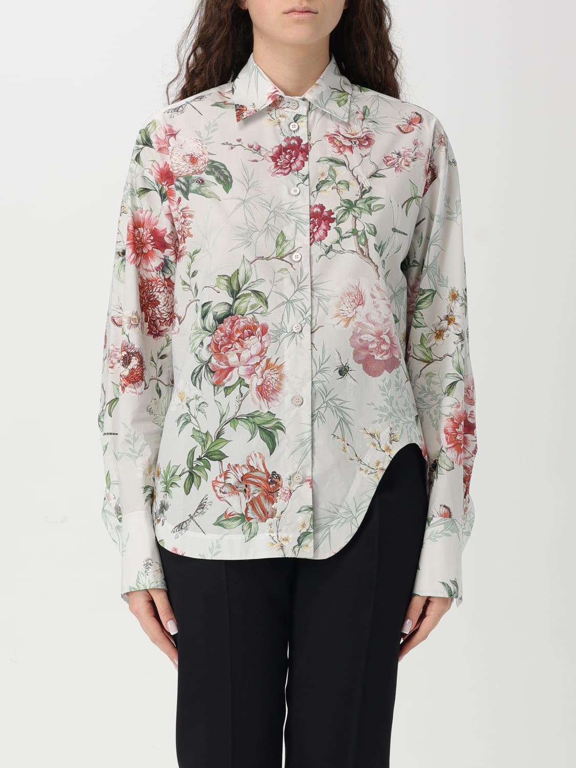 THE ATTICO CAMICIA: Camicia The Attico in cotone con stampa floreale , Avorio - Img 1