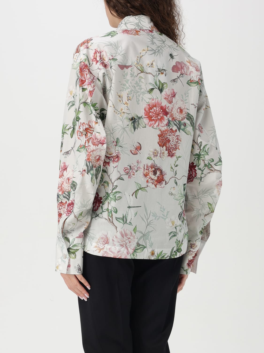 THE ATTICO CAMICIA: Camicia The Attico in cotone con stampa floreale , Avorio - Img 3