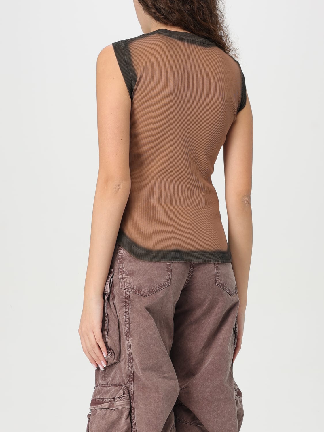 Tシャツ・カットソー THE ATTICO Women Tops 250WCN00003JJJ054SP878 Beige The Attico Women's Zip Front T-Shirt in Butter The Attico