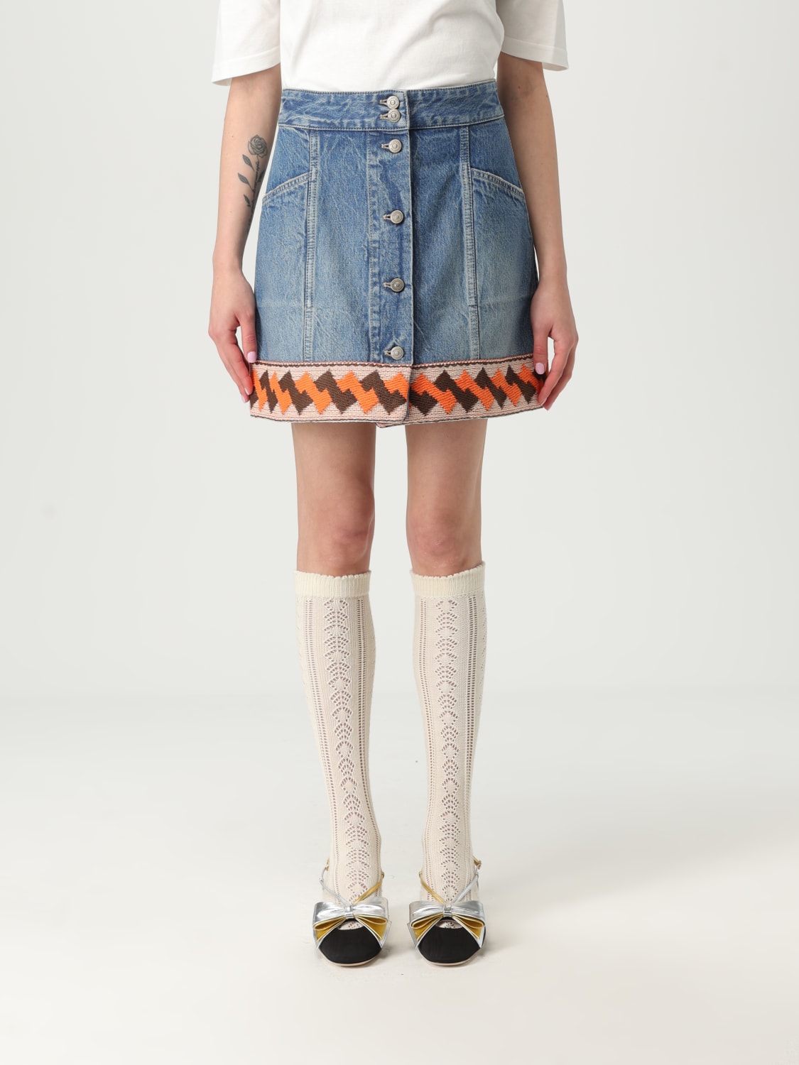 VALENTINO SKIRT: Skirt woman Valentino, Blue - Img 1