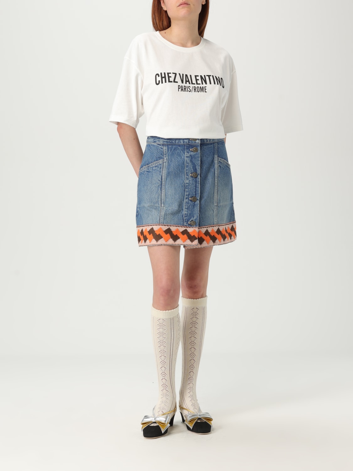 VALENTINO SKIRT: Skirt woman Valentino, Blue - Img 2